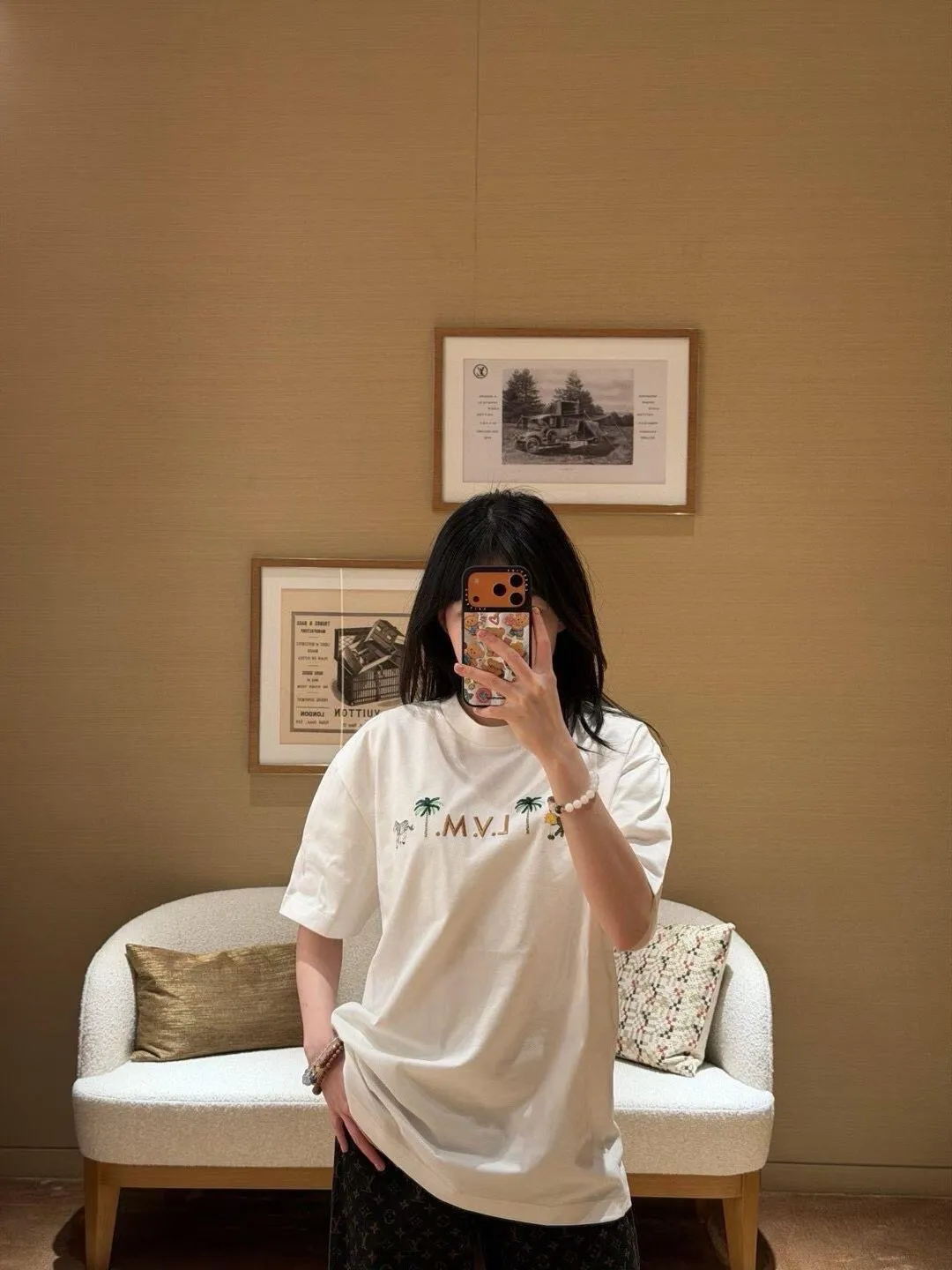 Louis Vuitton/Louis Vuitton 26ss animal embroidered short sleeves